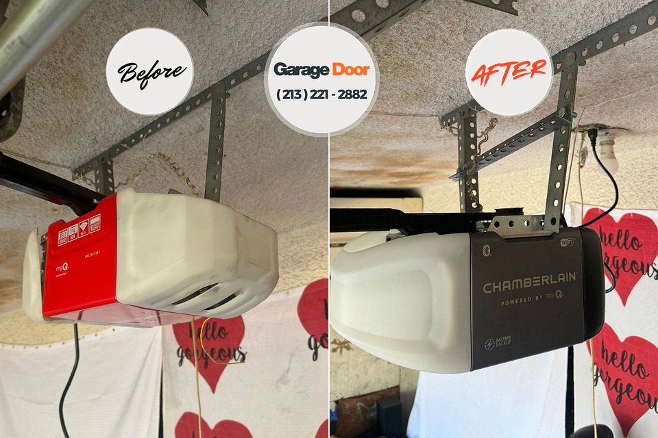 Before and after: garage door repair Gladstone, MI